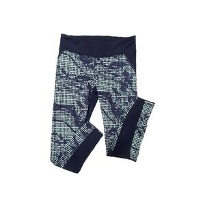 Under Armour Women’s Medium Heat Gear Unique‎ Blue Patterned Fitness Leggings